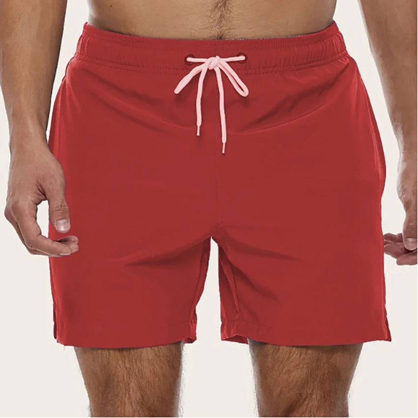 Men's Quick-Dry Swim Shorts with Elastic Waistband