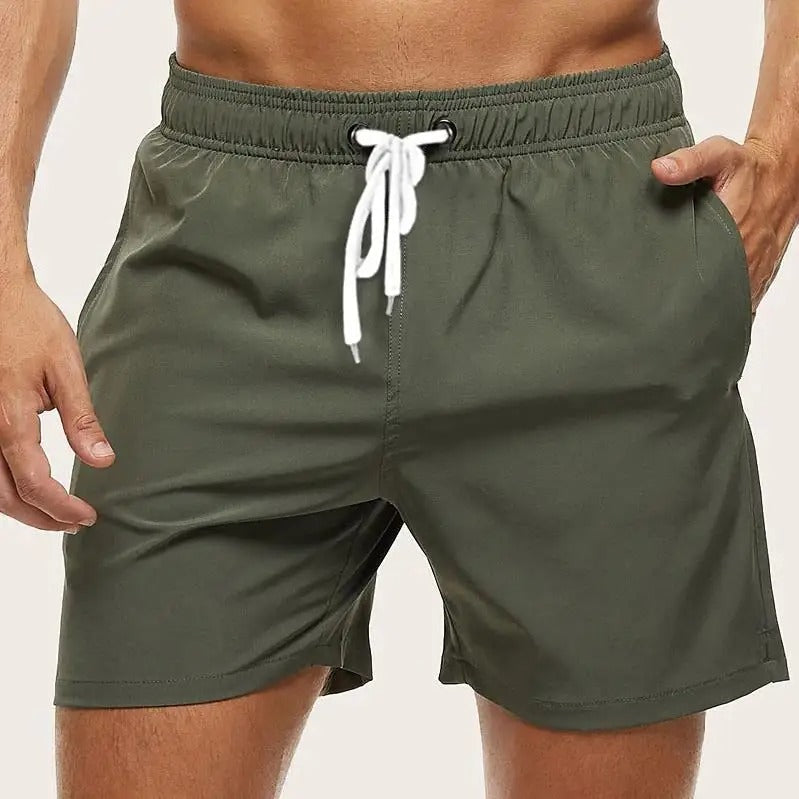 Men's Quick-Dry Swim Shorts with Elastic Waistband