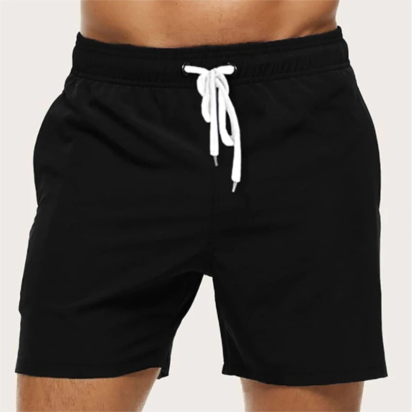 Men's Quick-Dry Swim Shorts with Elastic Waistband