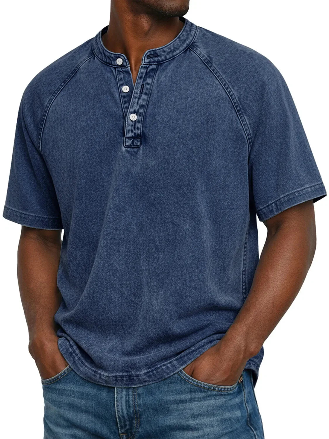 Short-Sleeve Buttoned Men's Shirt in Classic White