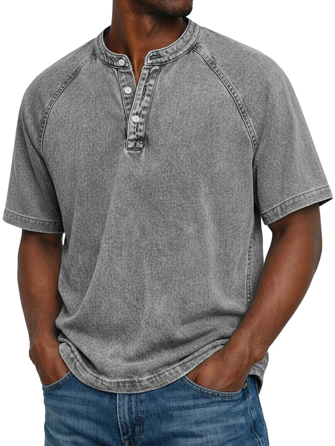 Short-Sleeve Buttoned Men's Shirt in Classic White