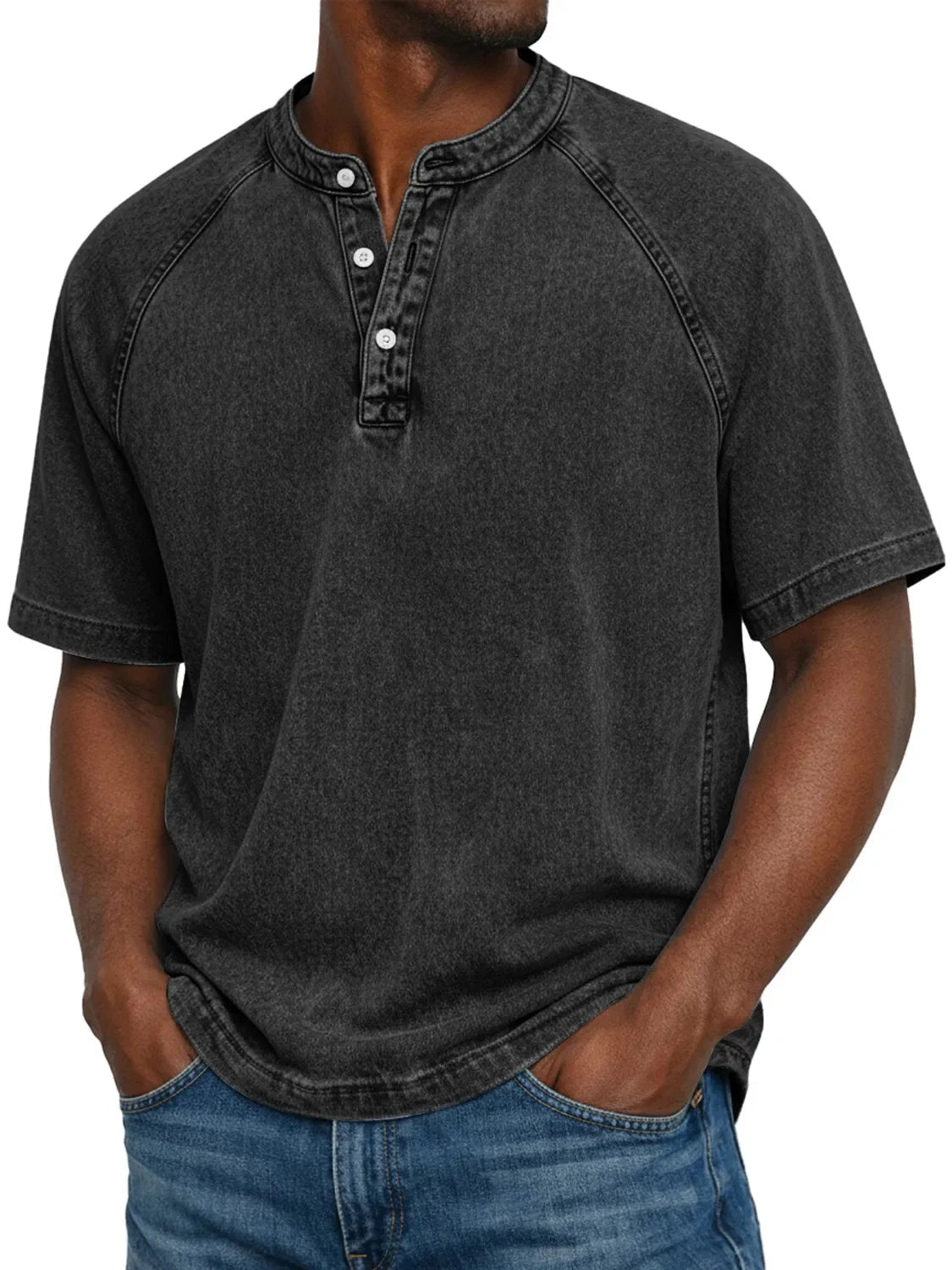 Short-Sleeve Buttoned Men's Shirt in Classic White