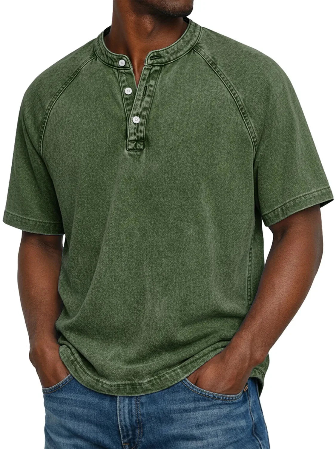 Short-Sleeve Buttoned Men's Shirt in Classic White