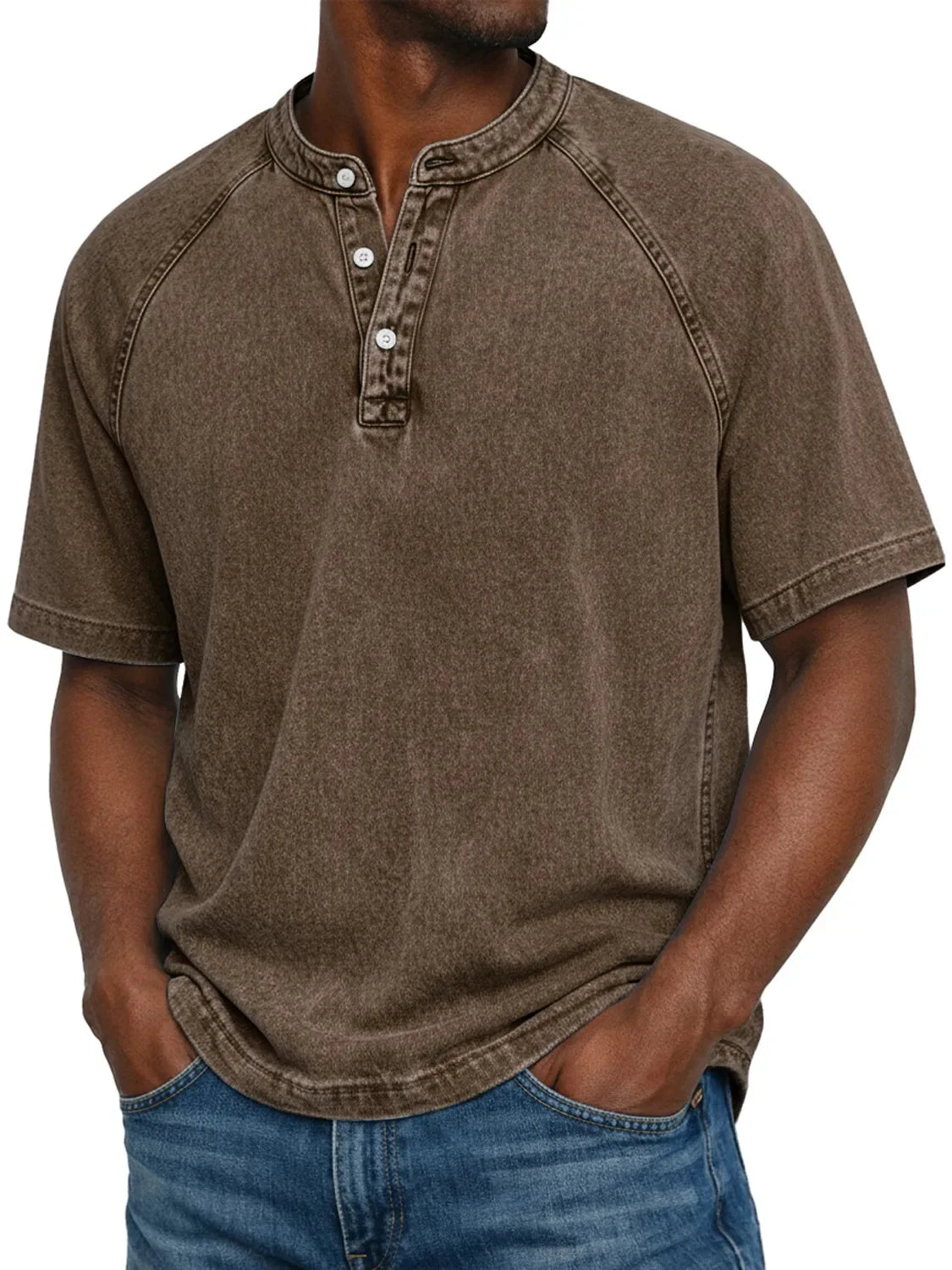 Short-Sleeve Buttoned Men's Shirt in Classic White