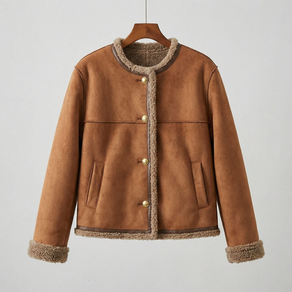 Ruby Shearling-Lined Jacket in Cozy Elegance