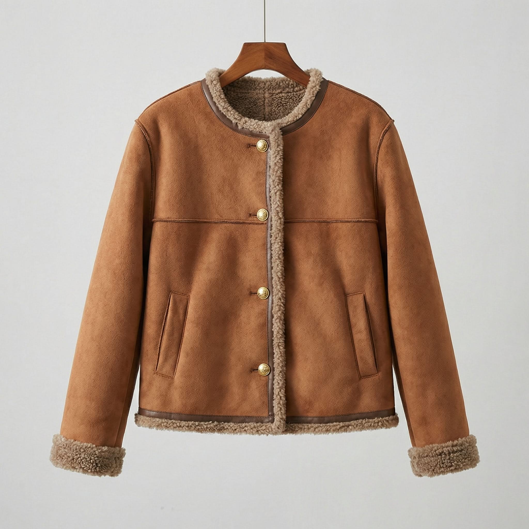 Ruby Shearling-Lined Jacket in Cozy Elegance