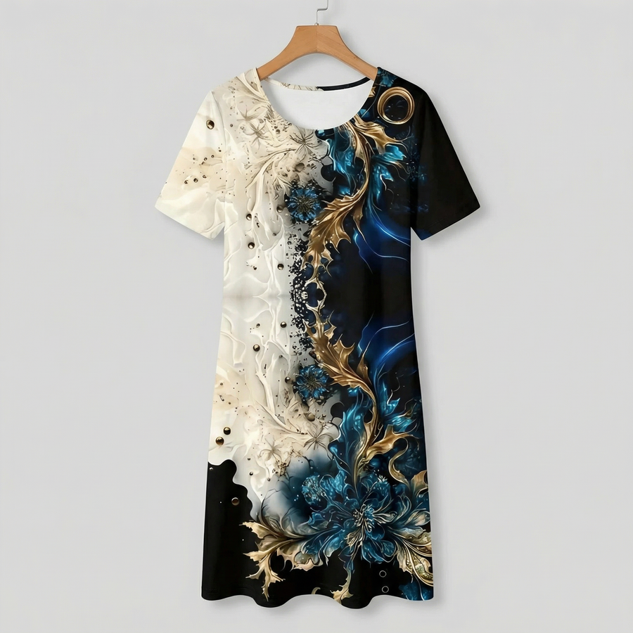 Leandria Floral Silk Midi Dress