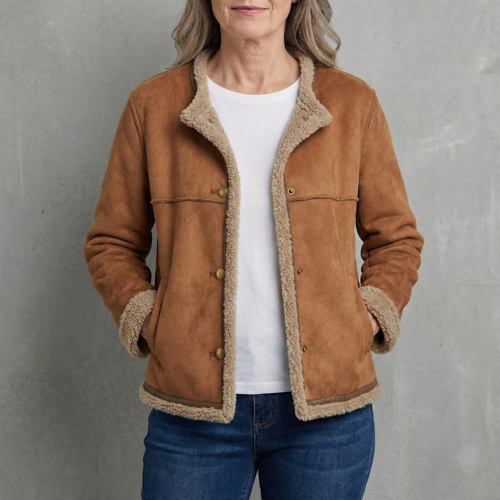 Ruby Shearling-Lined Jacket in Cozy Elegance