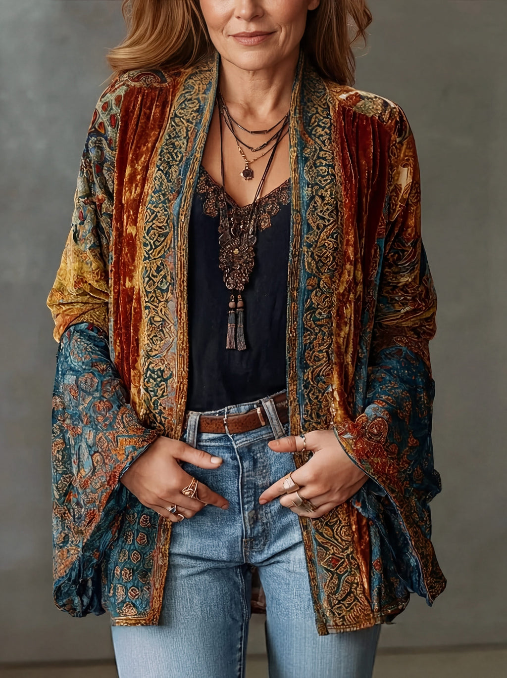 Solara Bohemian Jacket in Earth Tones