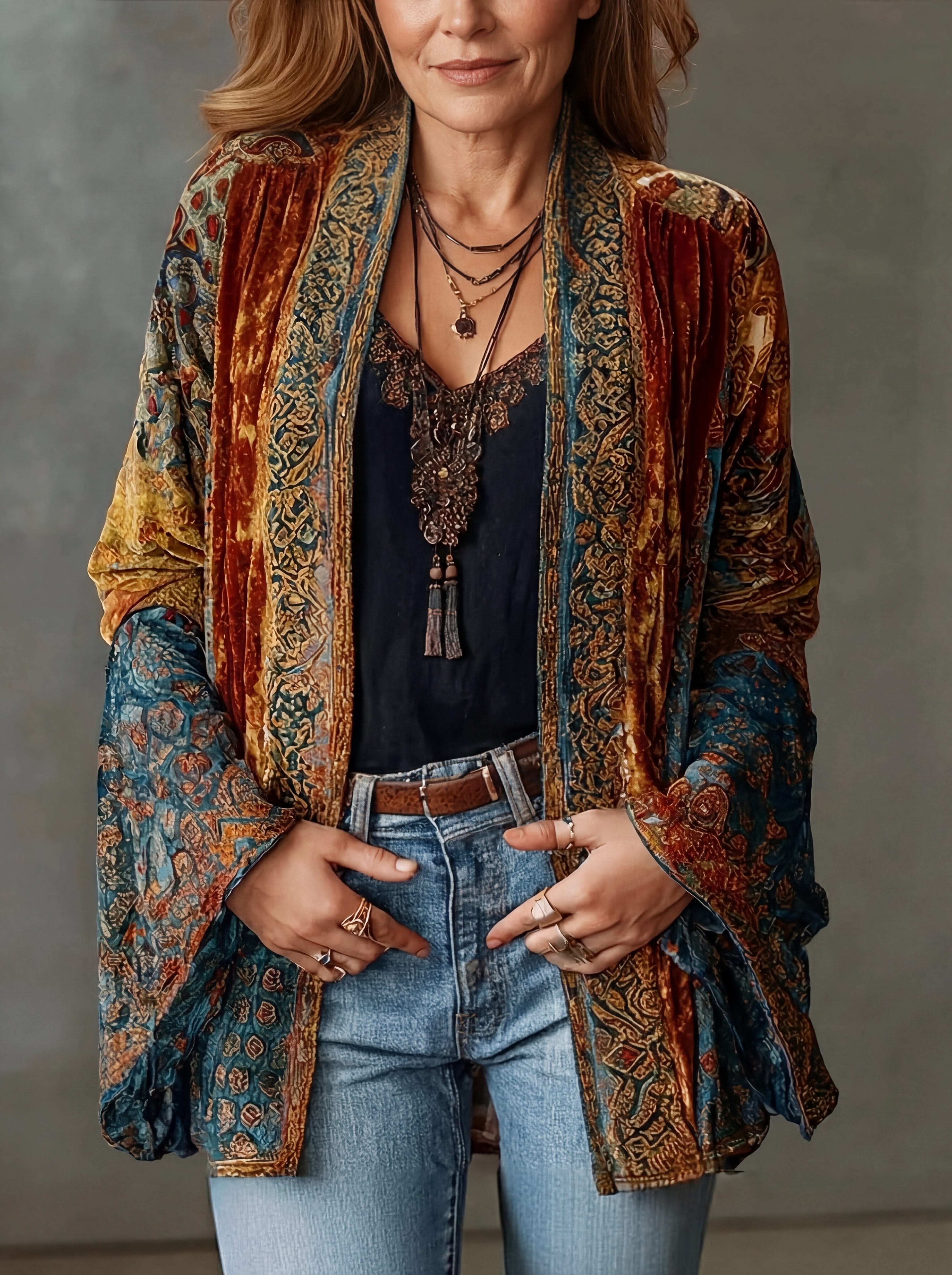 Solara Bohemian Jacket in Earth Tones