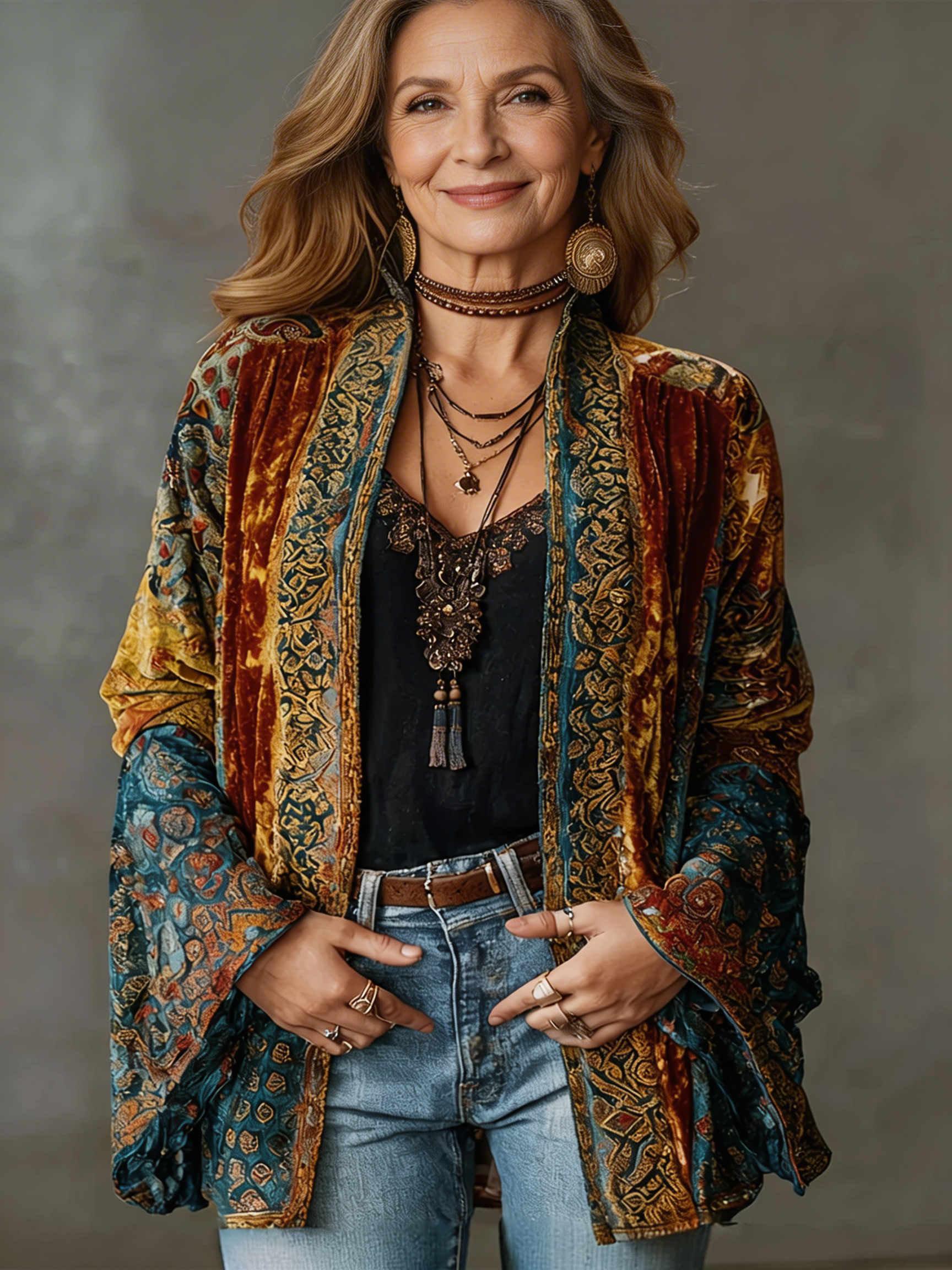 Solara Bohemian Jacket in Earth Tones