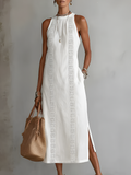 Clara Silk Midi Dress in Ivory