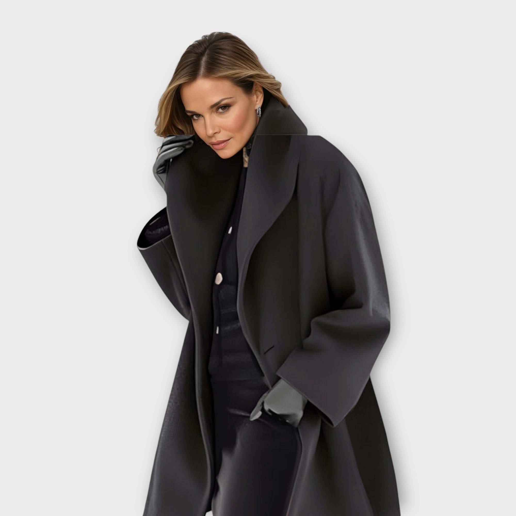 Emma Windproof Wool Jacket in Classic Charcoal