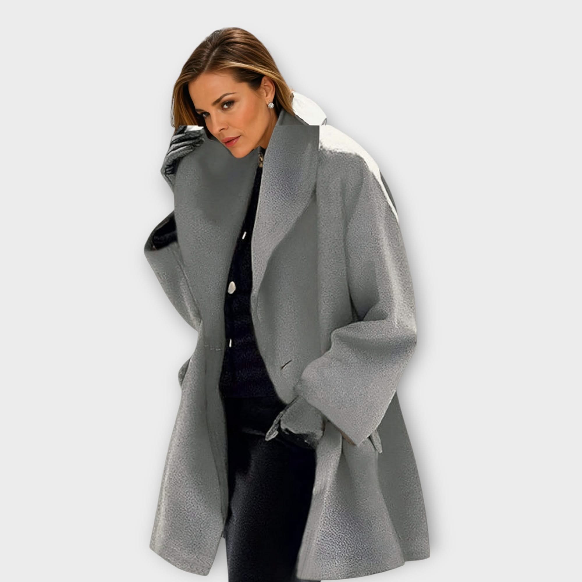 Emma Windproof Wool Jacket in Classic Charcoal