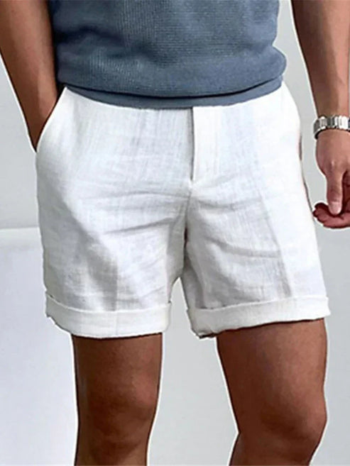 Men's Tailored Summer Shorts in Classic Beige