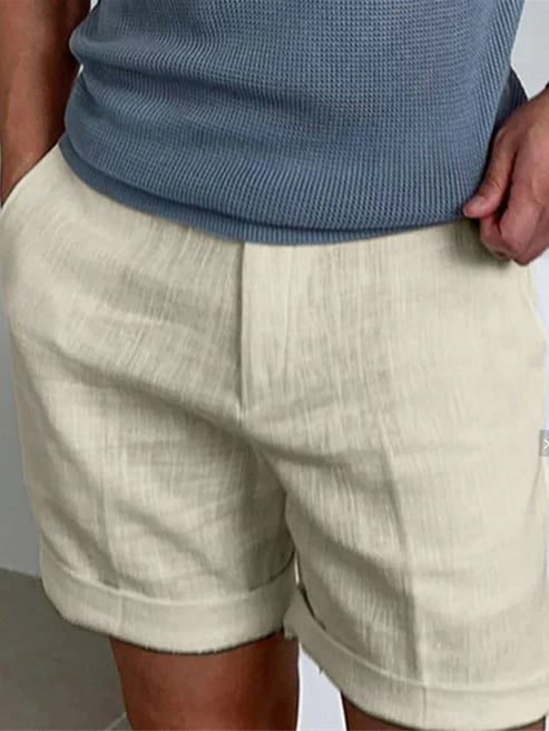 Men's Tailored Summer Shorts in Classic Beige