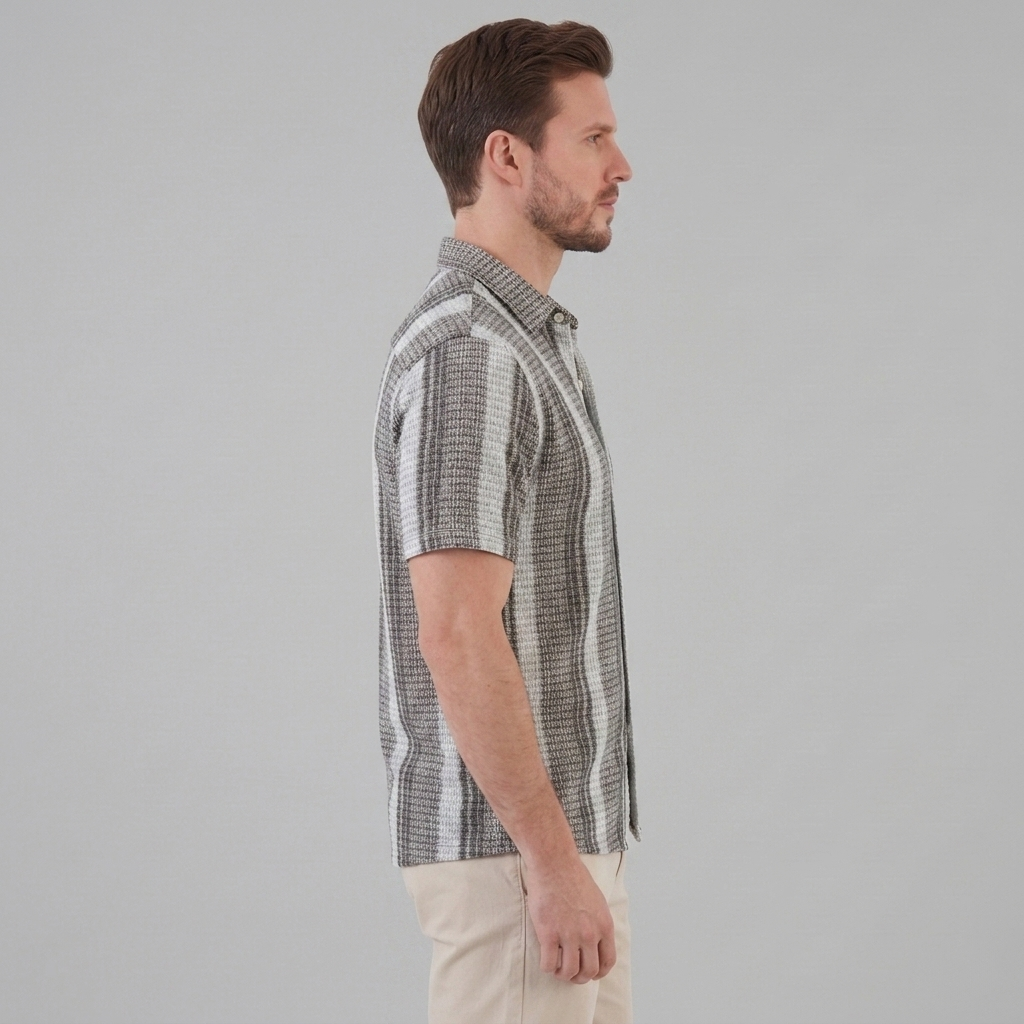 Short Sleeve Striped Shirt for Men
