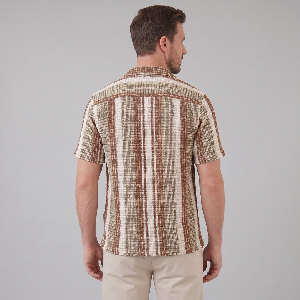 Short Sleeve Striped Shirt for Men