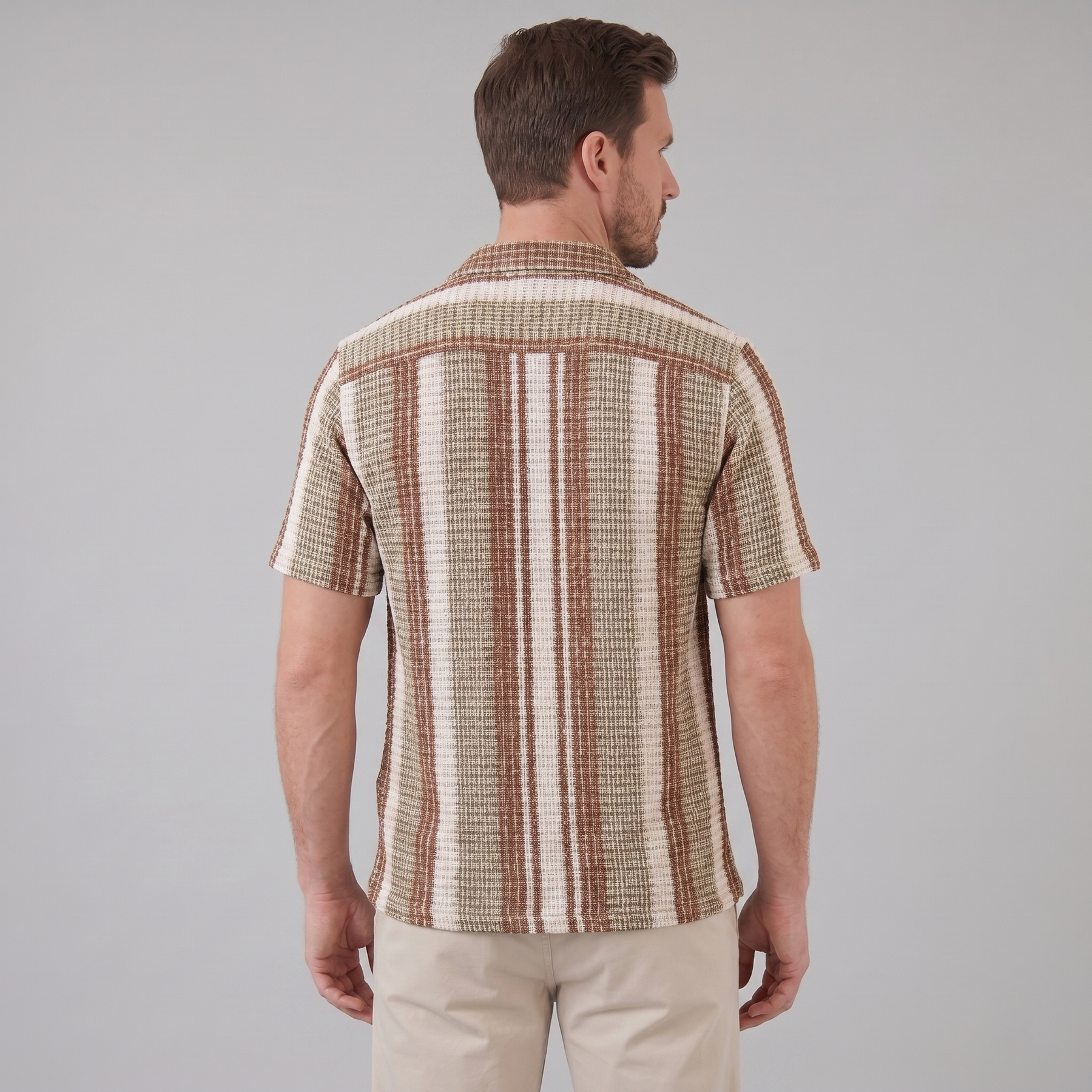 Short Sleeve Striped Shirt for Men