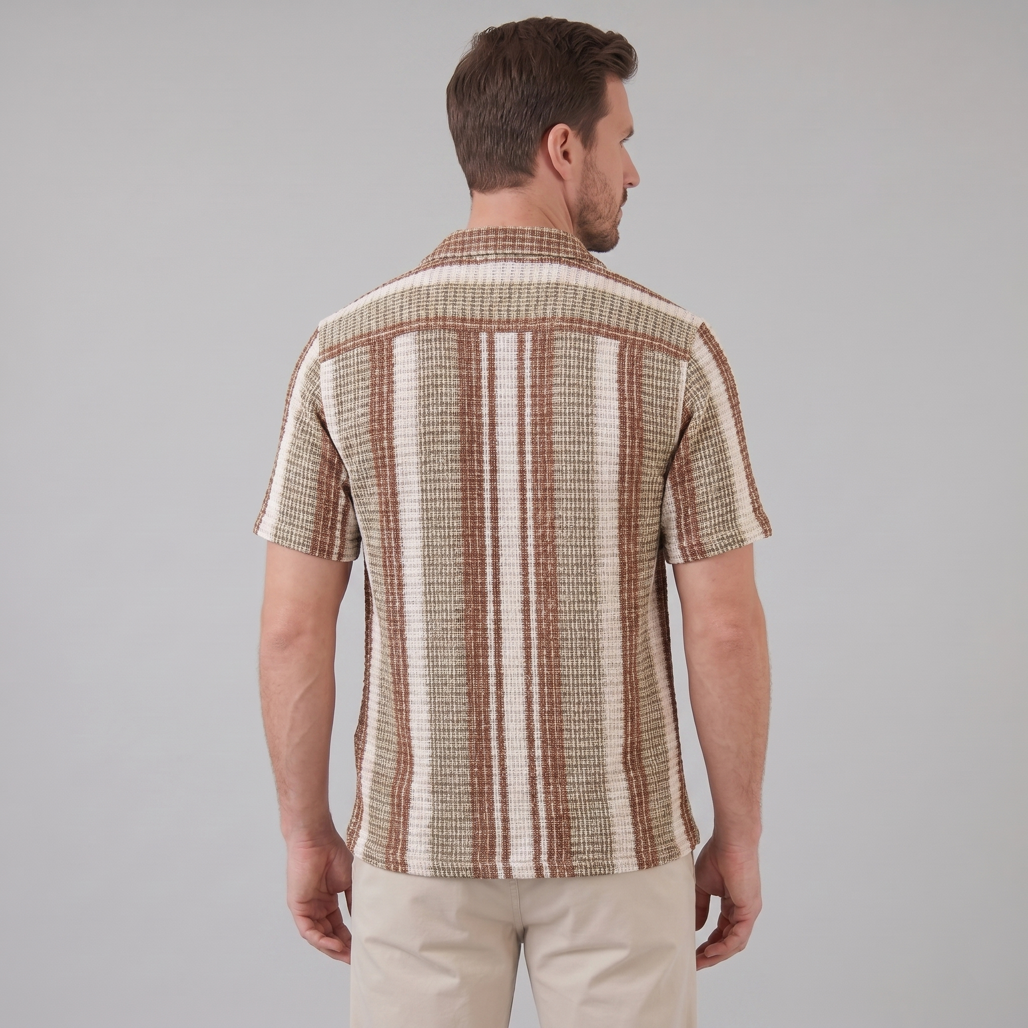 Short Sleeve Striped Shirt for Men