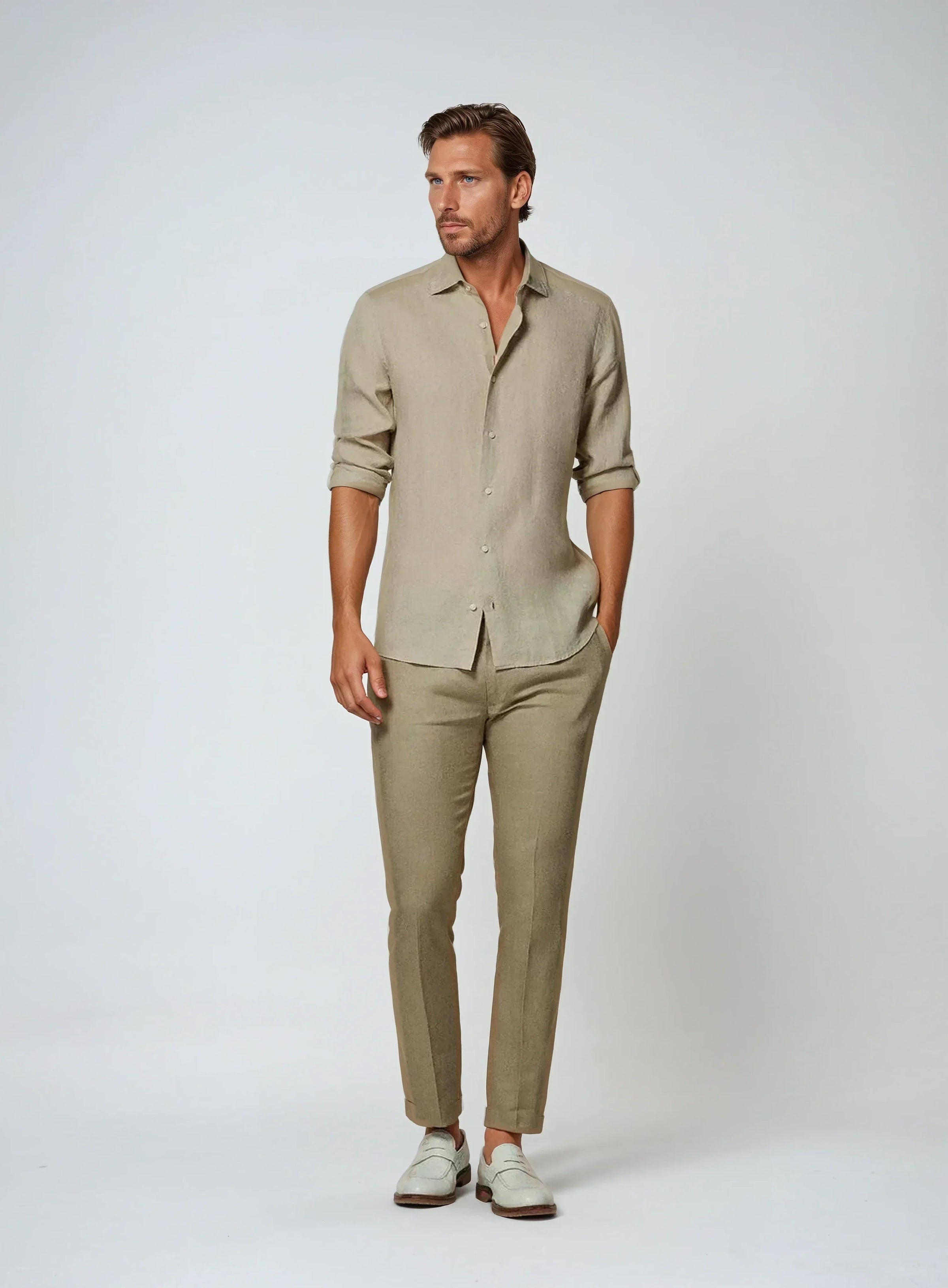 Linen Long Sleeve Shirt for Men