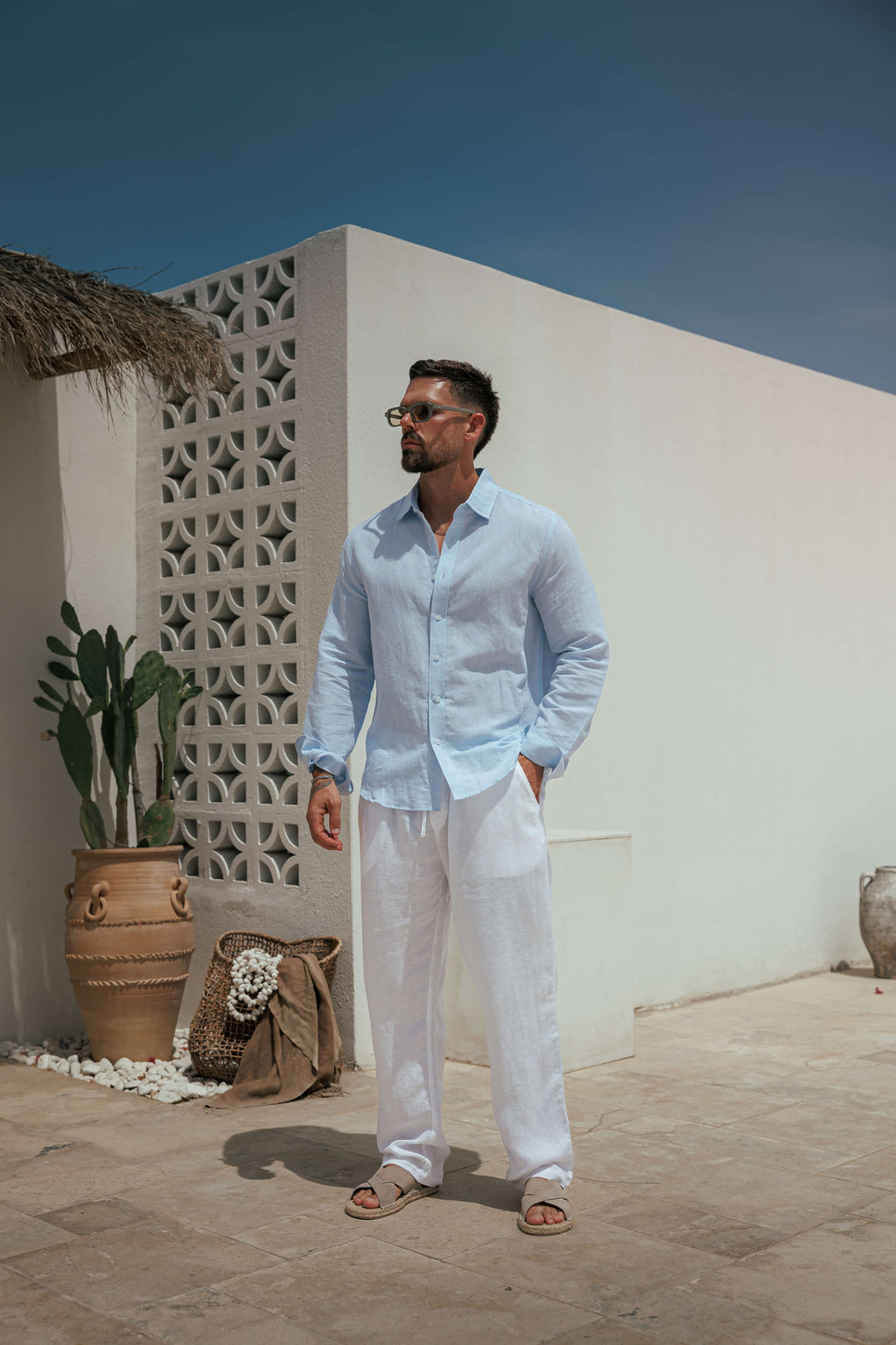 Linen Long Sleeve Shirt for Men