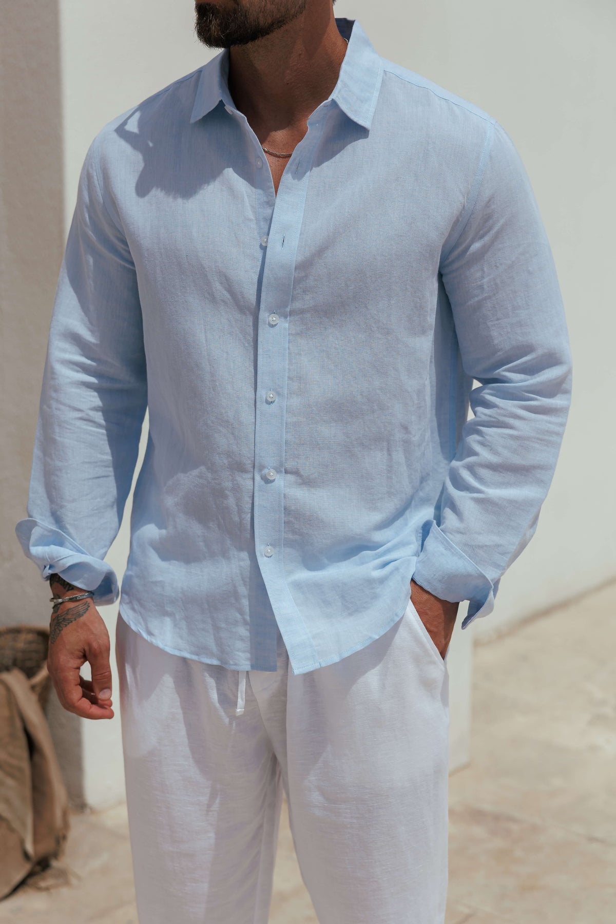 Linen Long Sleeve Shirt for Men