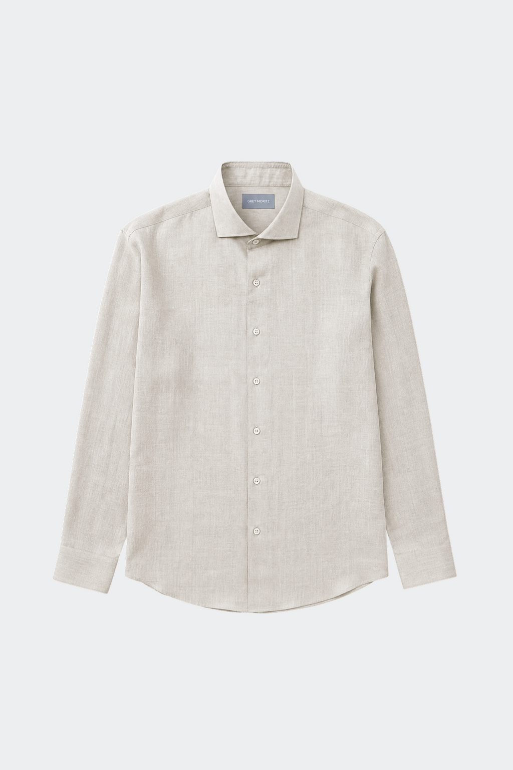 Linen Shirt for Men, Relaxed Fit, Spread Collar