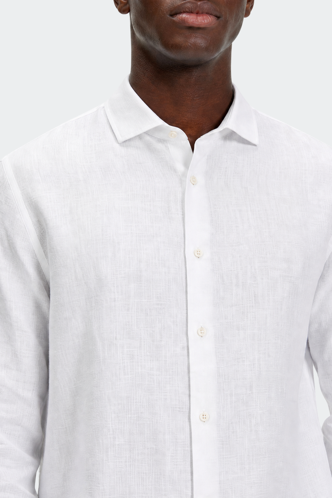 Linen Shirt for Men, Relaxed Fit, Spread Collar