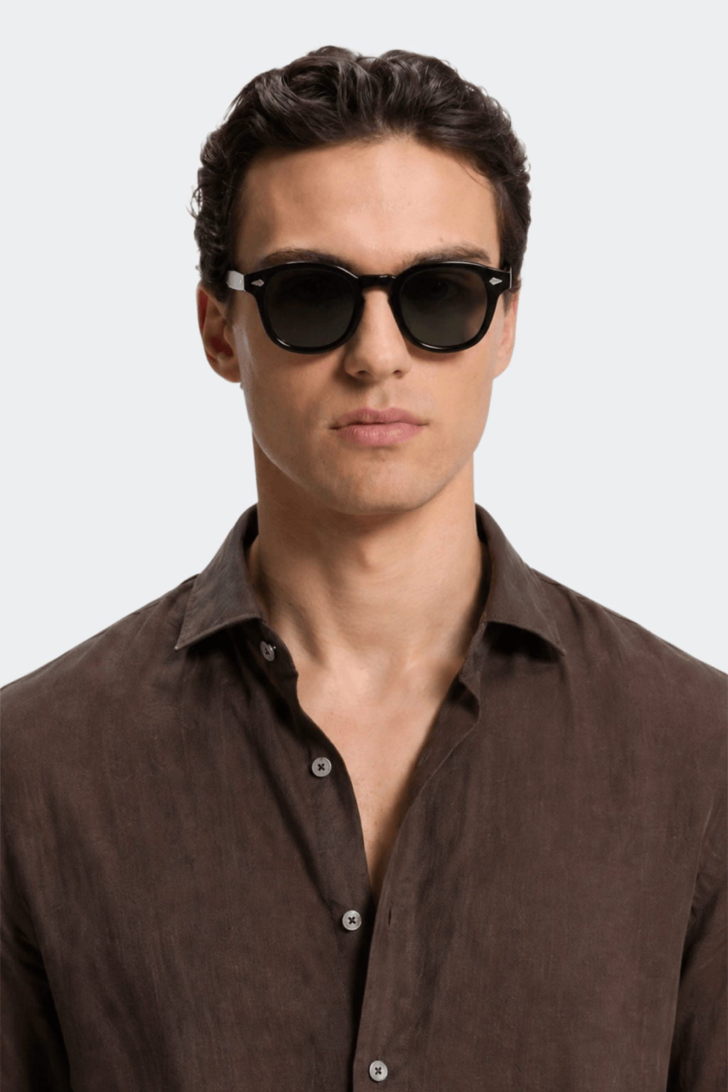 Linen Shirt for Men, Relaxed Fit, Spread Collar