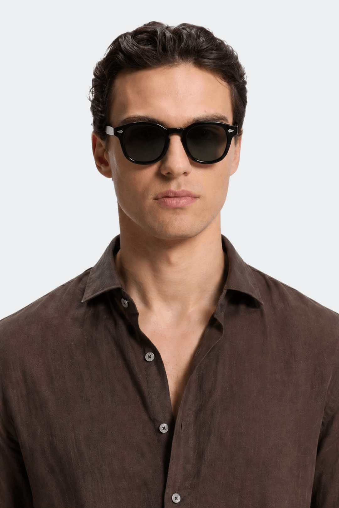 Linen Shirt for Men, Relaxed Fit, Spread Collar