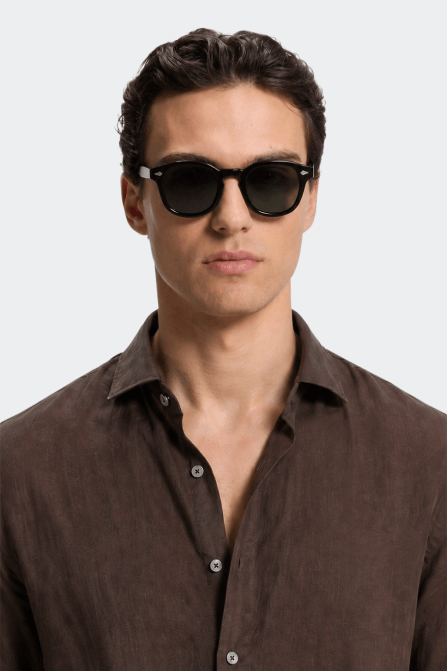 Linen Shirt for Men, Relaxed Fit, Spread Collar