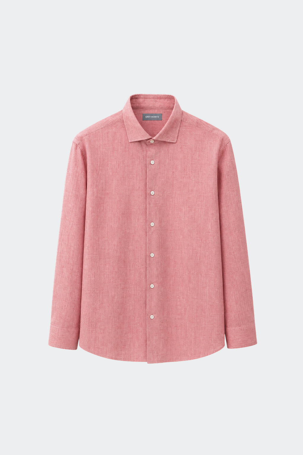 Linen Shirt for Men, Relaxed Fit, Spread Collar