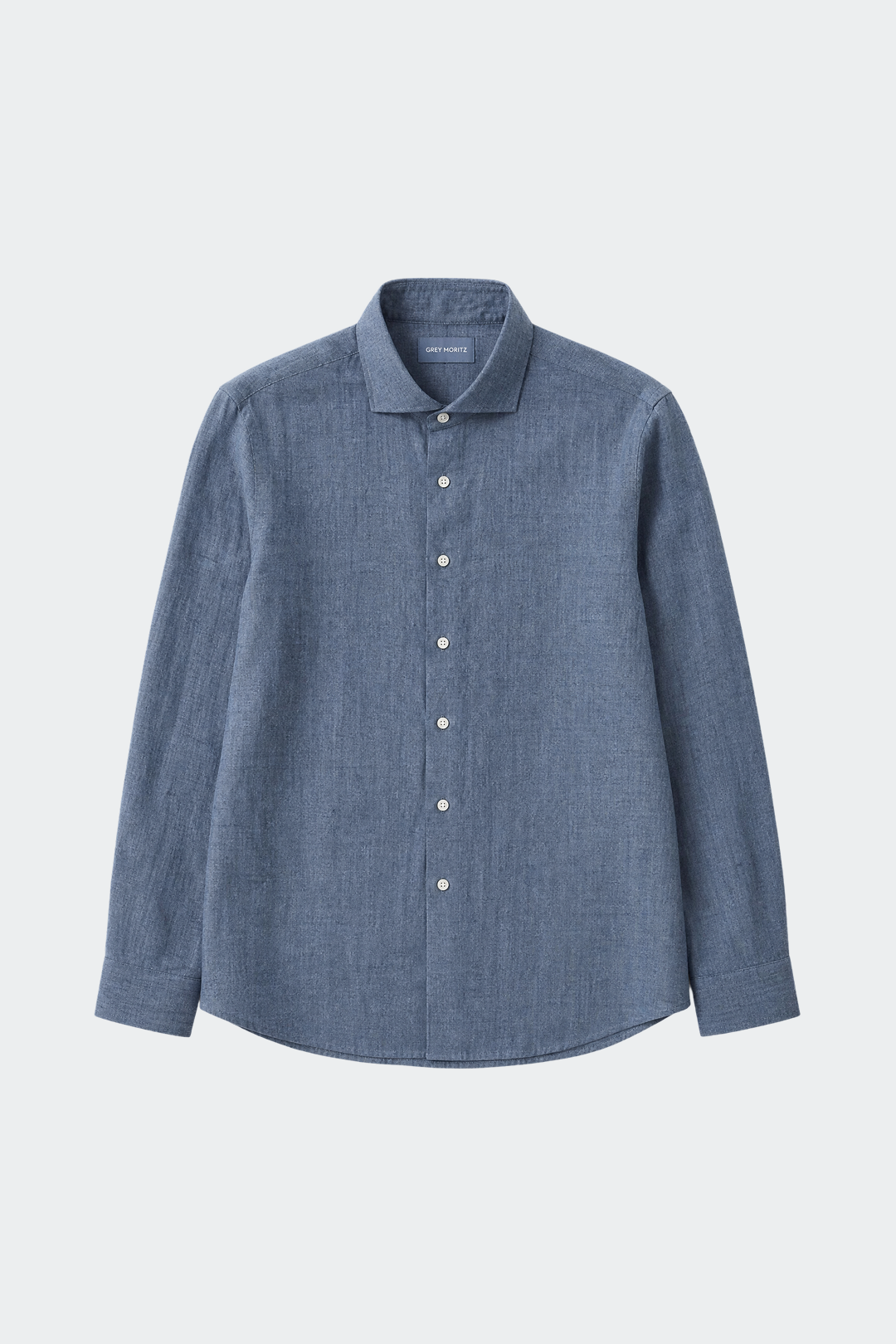 Linen Shirt for Men, Relaxed Fit, Spread Collar