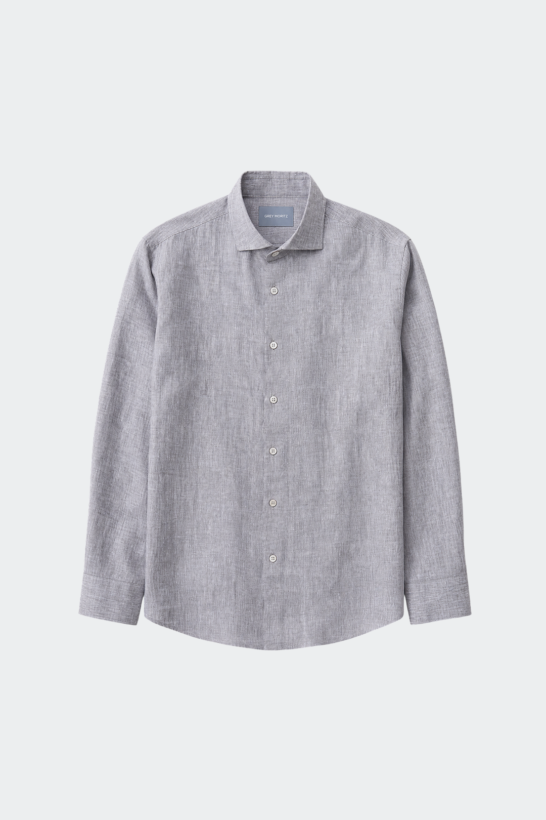 Linen Shirt for Men, Relaxed Fit, Spread Collar