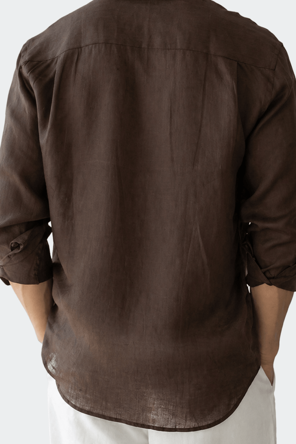 Linen Shirt for Men, Relaxed Fit, Spread Collar