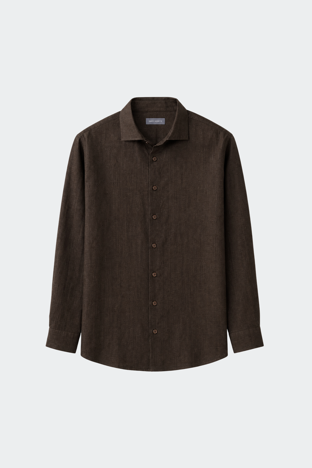Linen Shirt for Men, Relaxed Fit, Spread Collar