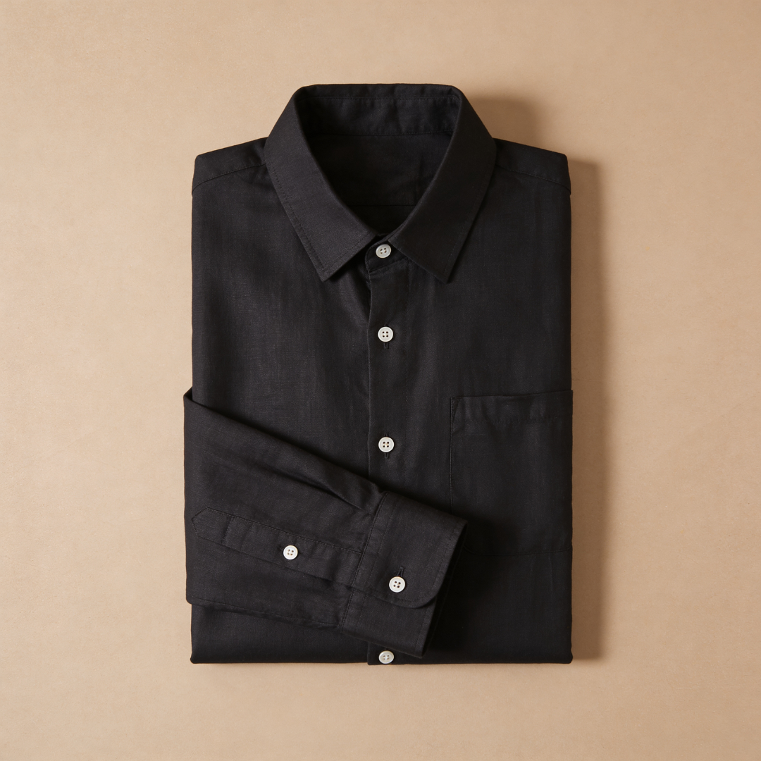 Linen Long Sleeve Shirt in Classic White