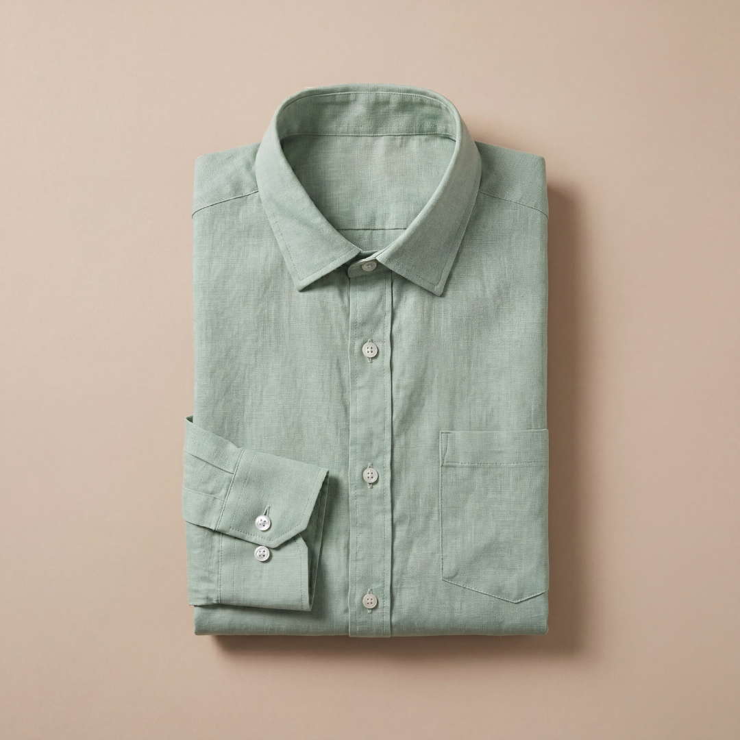 Linen Long Sleeve Shirt in Classic White