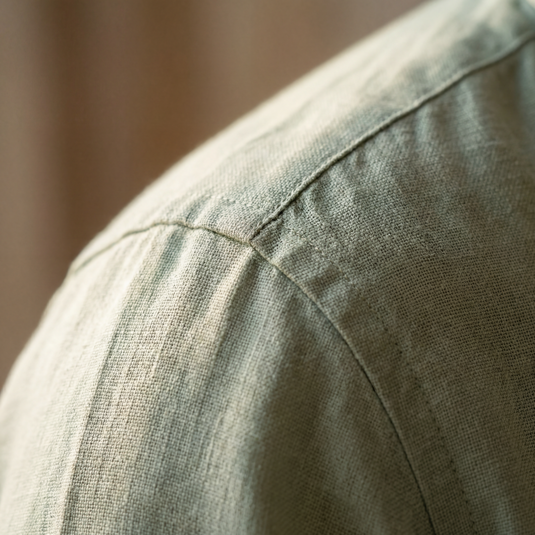 Linen Long Sleeve Shirt in Classic White