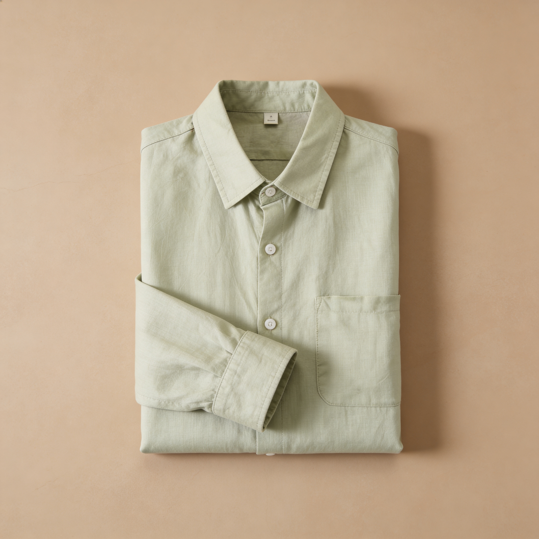 Linen Long Sleeve Shirt in Classic White