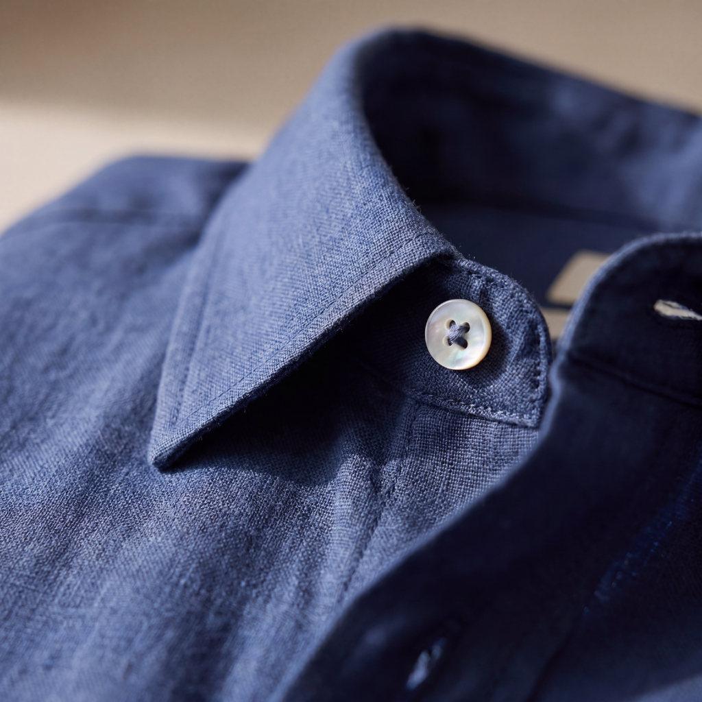 Linen Long Sleeve Shirt in Classic White