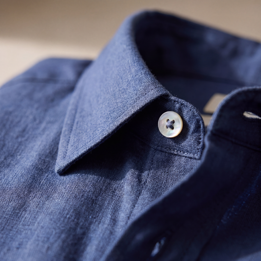 Linen Long Sleeve Shirt in Classic White