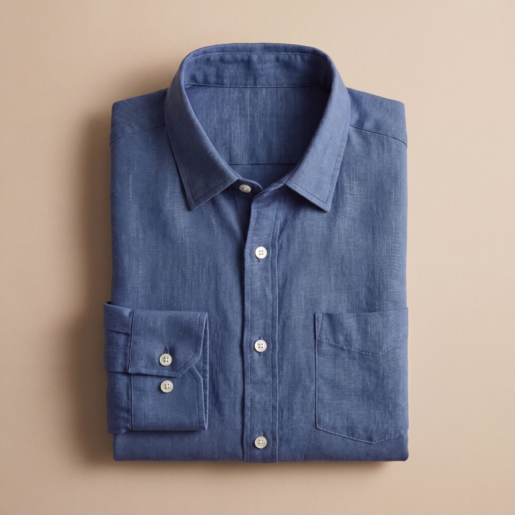 Linen Long Sleeve Shirt in Classic White