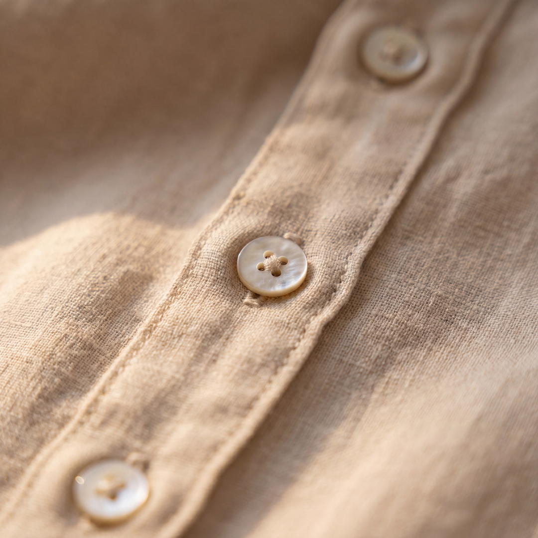 Linen Long Sleeve Shirt in Classic White