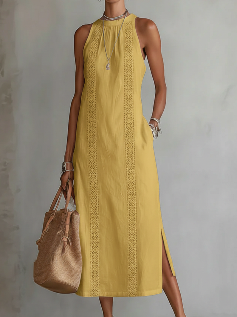 Clara Silk Midi Dress in Ivory