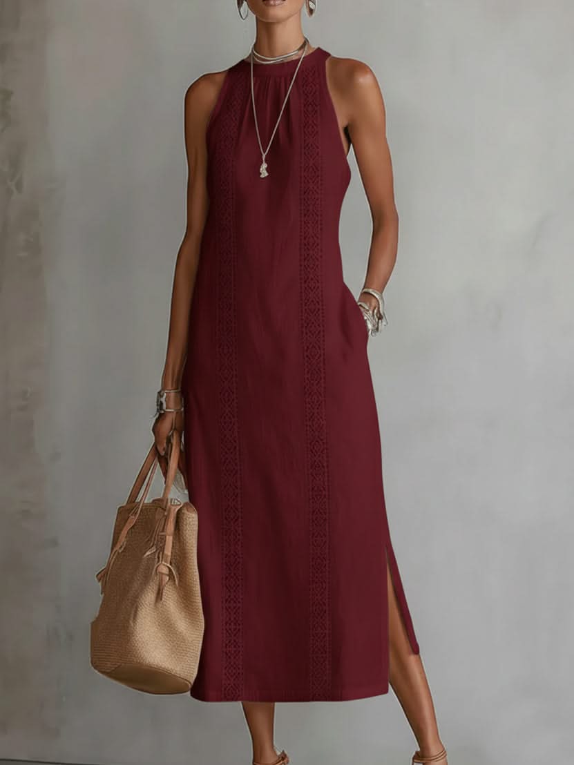 Clara Silk Midi Dress in Ivory