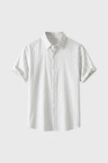 Striped Short-Sleeve Button-Down Shirt