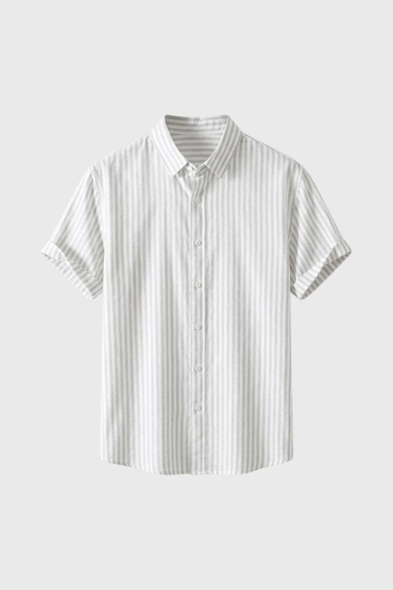 Striped Short-Sleeve Button-Down Shirt