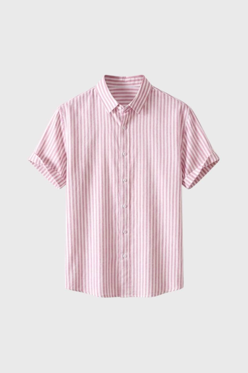 Striped Short-Sleeve Button-Down Shirt